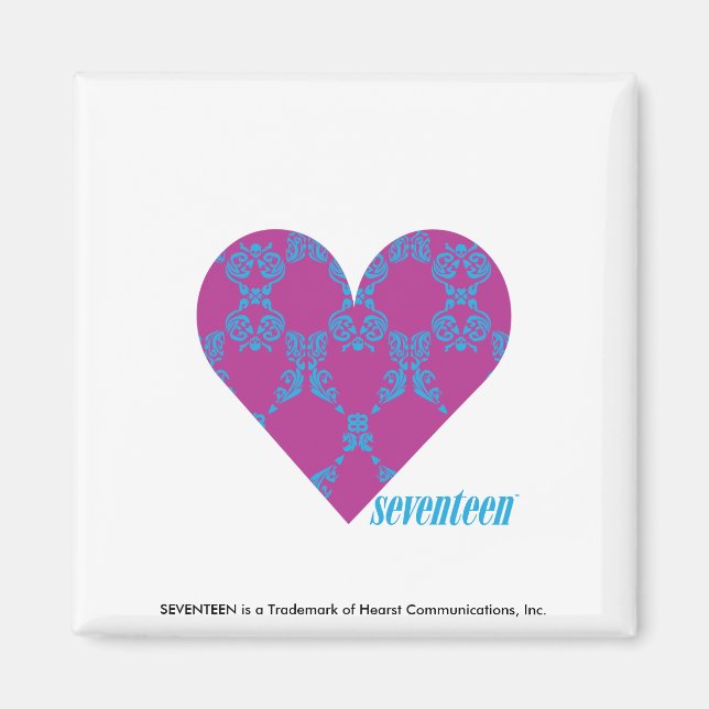 Damask Aqua-Purple 4 Magnet (Front)