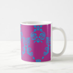 Damask Aqua-Purple Coffee Mug