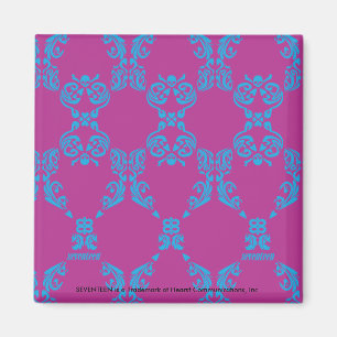 Damask Aqua-Purple Magnet