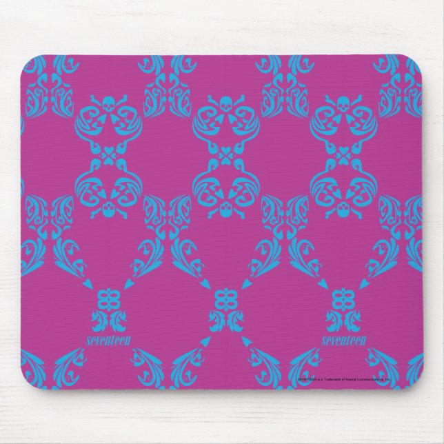 Damask Aqua-Purple Mouse Pad (Front)