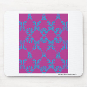 Damask Aqua-Purple Mouse Pad