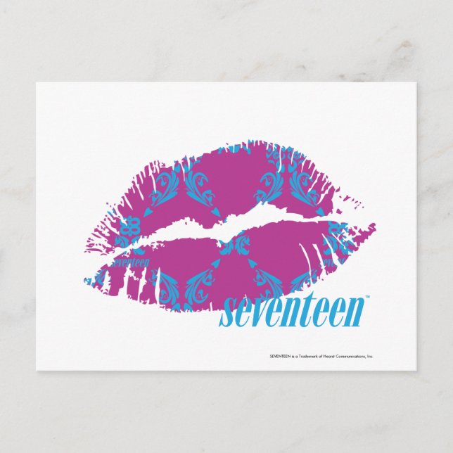 Damask Aqua-Purple Postcard (Front)