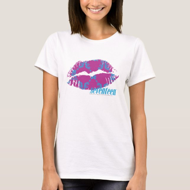 Damask Aqua-Purple T-Shirt (Front)