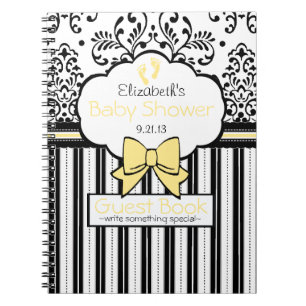 Damask Baby Shower Guest Book- Notebook