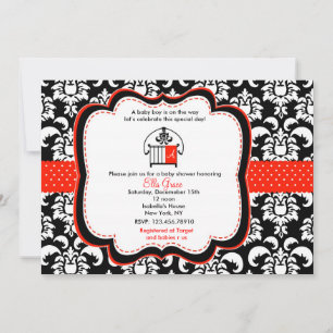 Damask Baby Shower Invitations Monograme