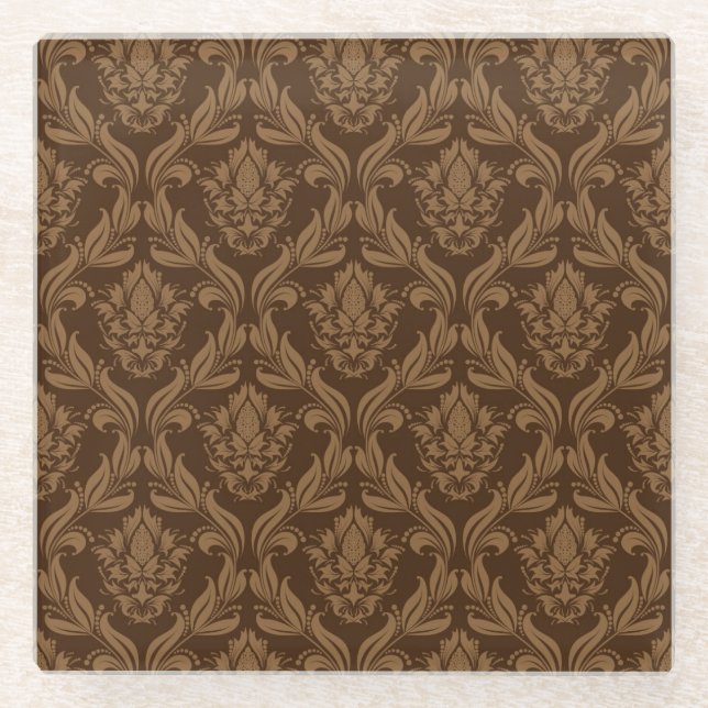 Damask background 2 glass coaster