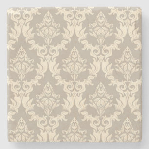 Damask background stone coaster