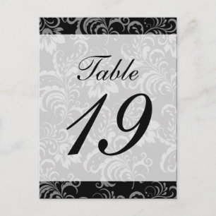 Damask Background Table Number (Black / White) Postcard