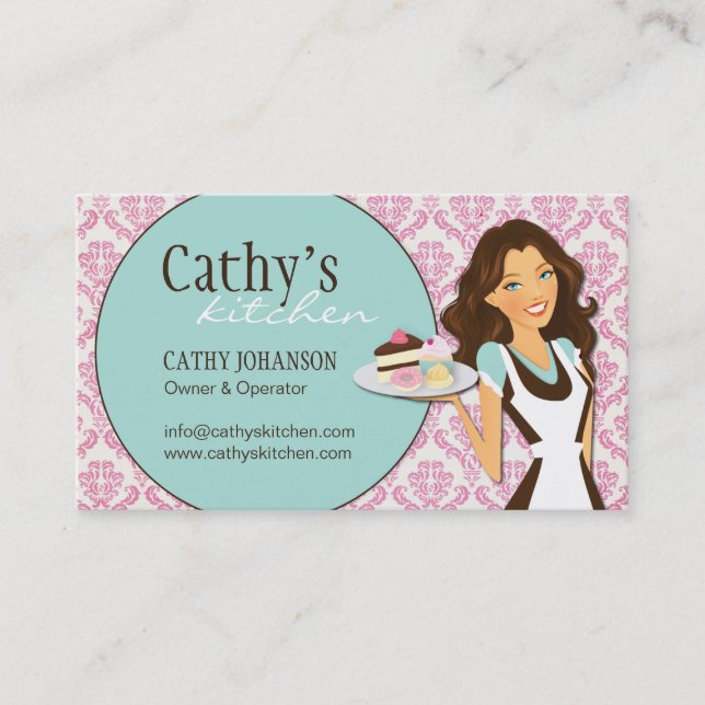 Damask Bakery Business Card (Front)