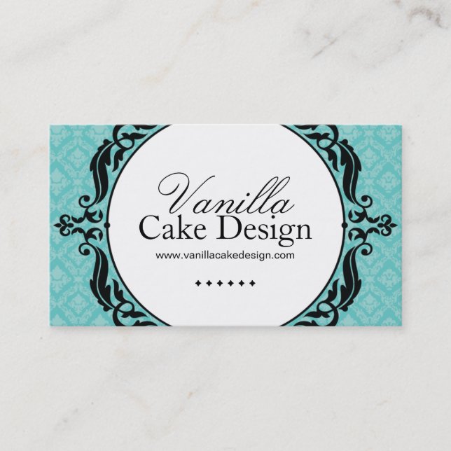 Damask Bakery Business Cards (Front)