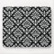 Damask Baroque Pattern White on Black