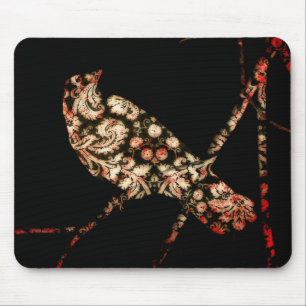 Damask Bird Mouse Pad