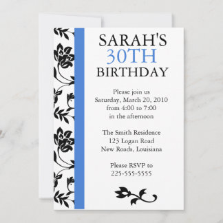 Damask Birthday Invitation