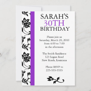 Damask Birthday Invitation