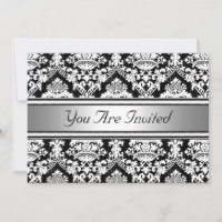 Damask Birthday Party Invitation