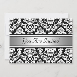 Damask Birthday Party Invitation