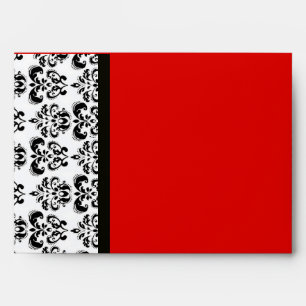 DAMASK ,black and white red Envelope
