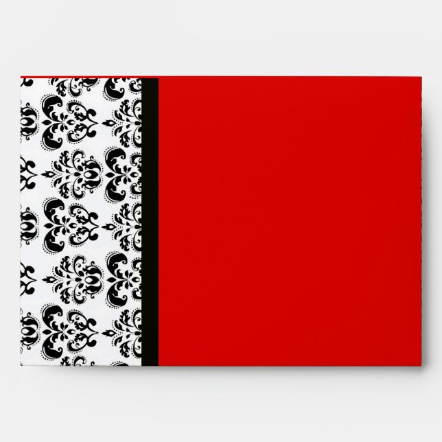 DAMASK ,black and white red Envelope (Front)