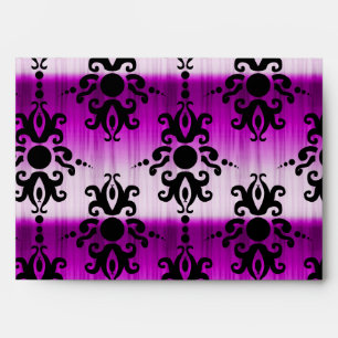 Damask Black & Purple Tie Dye Envelope
