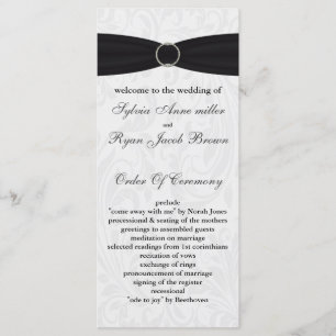 damask black Wedding program