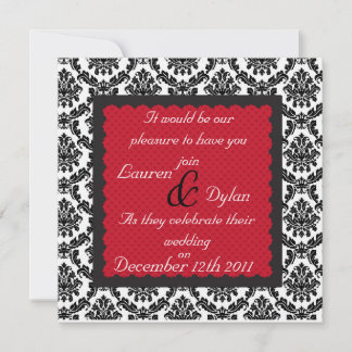 Damask  Black  & White Formal Wedding /Invitation Invitation