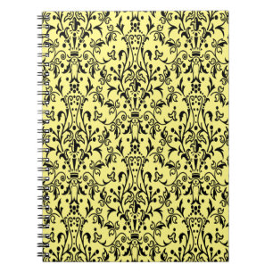 Damask Black & Yellow Notebook