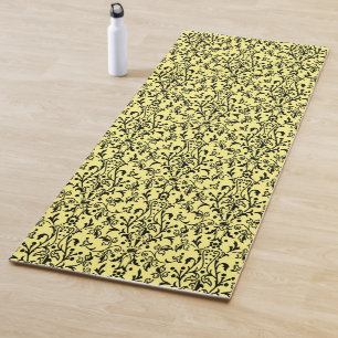 Damask Black & Yellow Yoga Mat