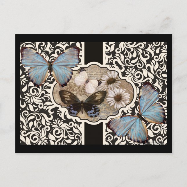 Damask & Blue Postcard (Front)