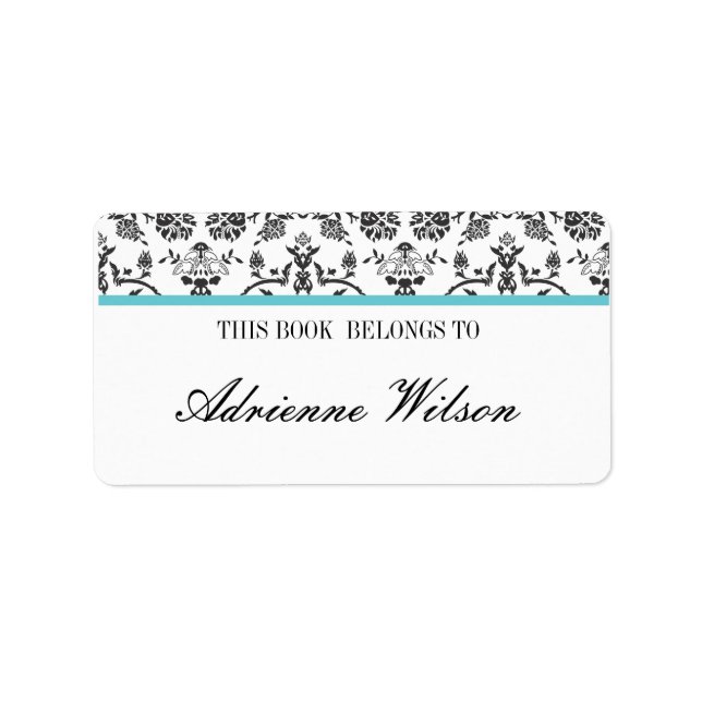 Damask Bookplate Label (Front)