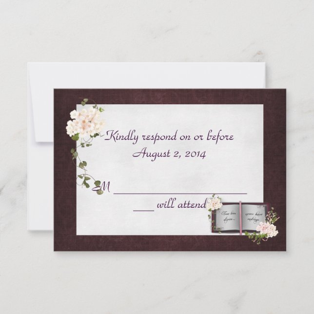 Damask Border RSVP Card (Front)