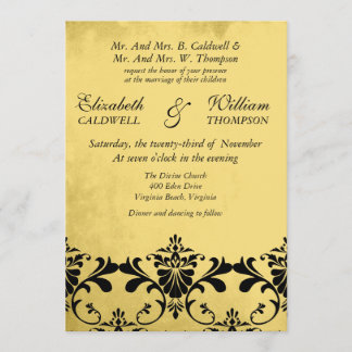 Damask Border Wedding Invitation