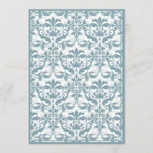 Damask Border with Double Frame (blue) Invitation