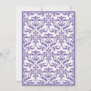 Damask Border with Double Frame (Purple) Invitation