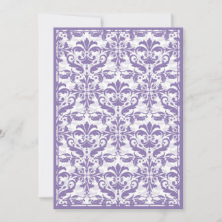 Damask Border with Double Frame (Purple) Invitation
