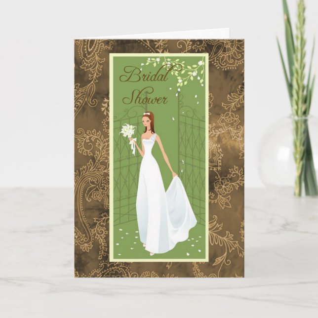 Damask Bridal Shower Invitation Card (Front)