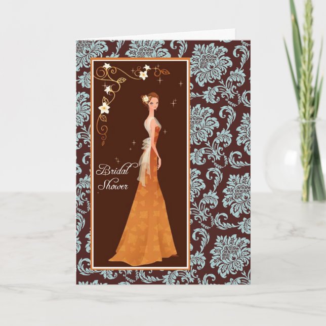 Damask Bridal Shower Invitation Card (Front)
