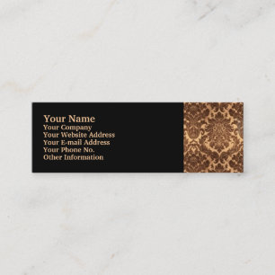 Damask - Brown & beige Mini Business Card