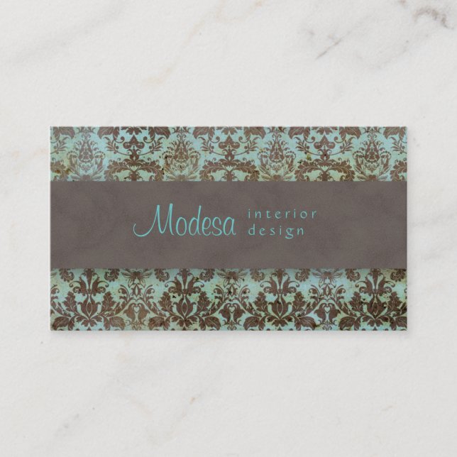 Damask Business Card Interior Design (Front)