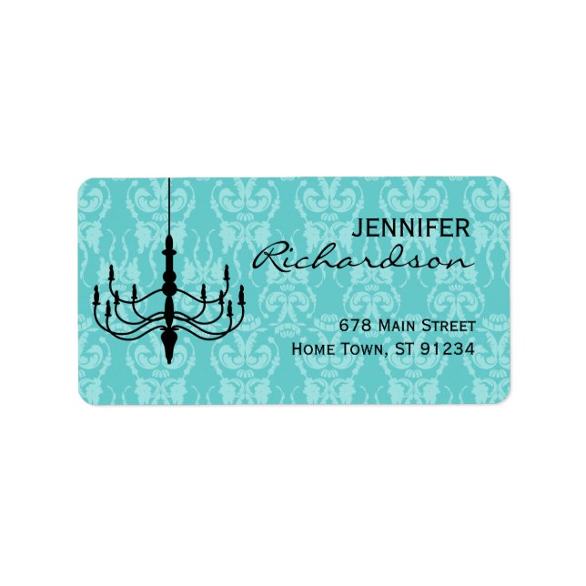 Damask Chandelier Address Label (Front)