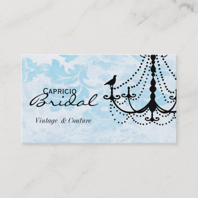Damask Chandelier Business Card (Front)