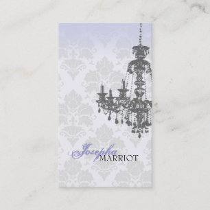 Damask Chandelier Business Card (Blue)