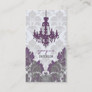 Damask Chandelier Business Card (Purple)