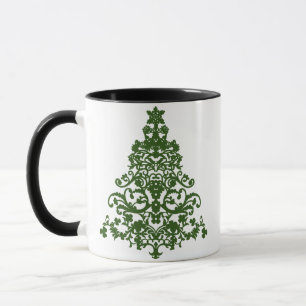 DAMASK CHRISTMAS TREE MUG