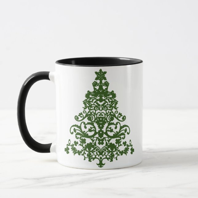 DAMASK CHRISTMAS TREE MUG (Left)