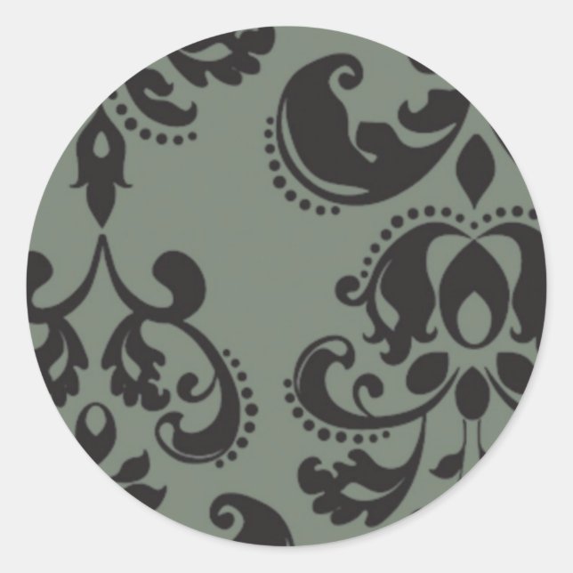 damask classic round sticker (Front)