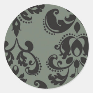 damask classic round sticker