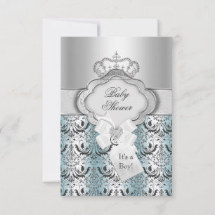Damask & Crown Prince Baby Shower Invitation
