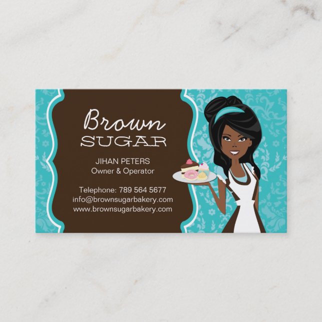 Damask Custom Bakery Business Card (Front)