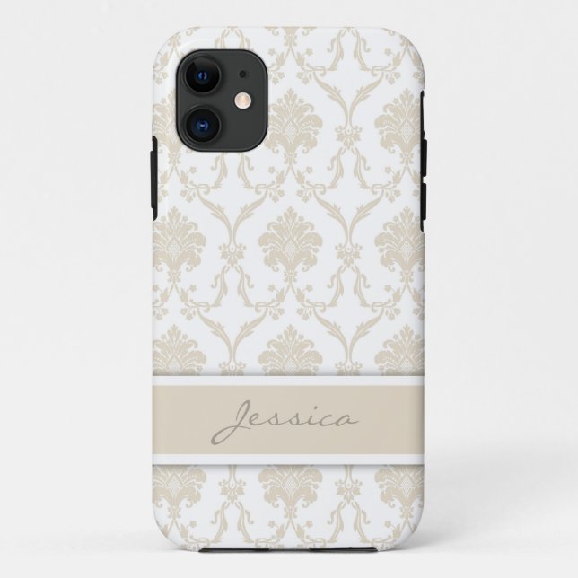 Damask Customisable iPhone Case (Back)