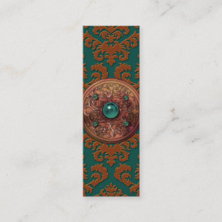 Damask Cut Velvet, Medallion Mini Business Card